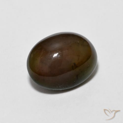 Ópalo de chocolate Marrón canela natural de 1.20 ct, Ovalada, Opaco