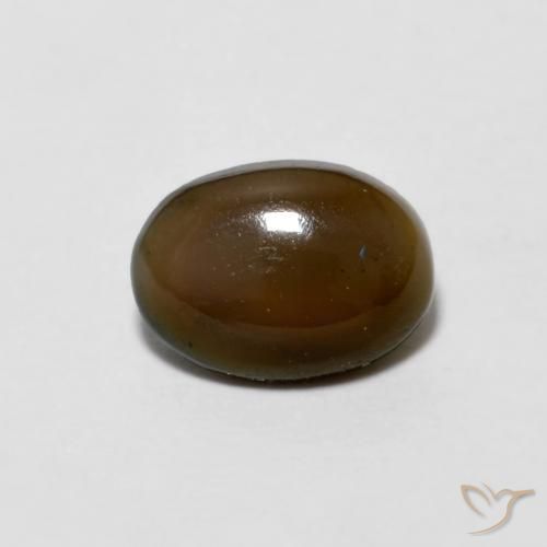 0.47ct Natural Marrón cálido Ópalo de chocolate, Ovalada, Opaco