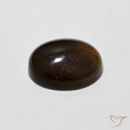Ópalo de chocolate Marrón nogal natural de 0.90 ct, Ovalada, Opaco