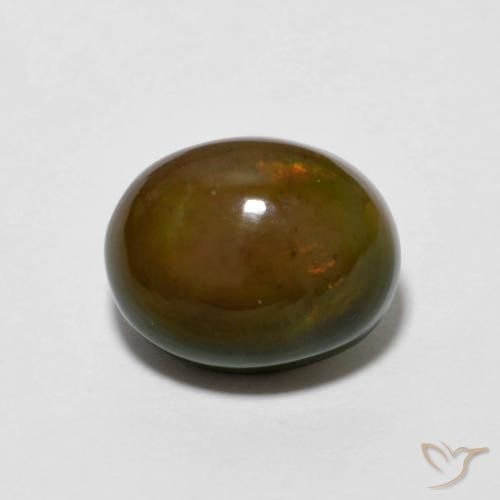 2.20ct Natural Medium Dark-Brown Ópalo de chocolate, Ovalada, Opaco