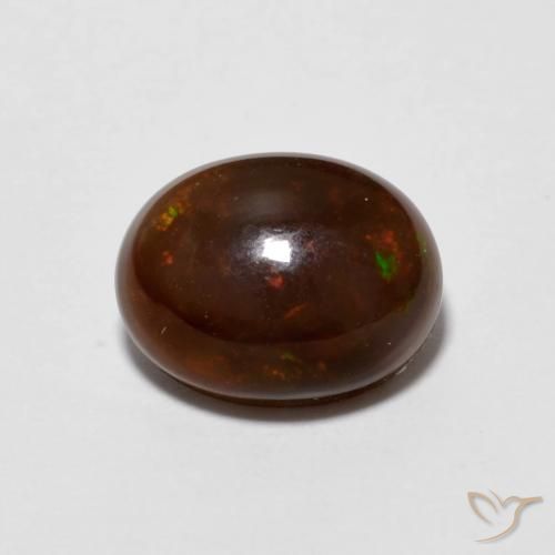 Ópalo de chocolate Multicolor natural de 1.13 ct, Ovalada, Transparente