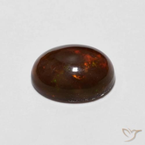 Ópalo de chocolate Multicolor natural de 1.13 ct, Ovalada, Transparente