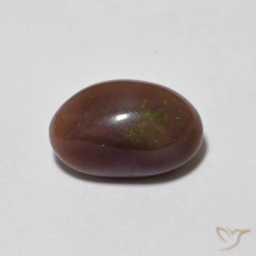 1.25ct Natural Multicolor Ópalo de chocolate, Ovalada, Translúcido