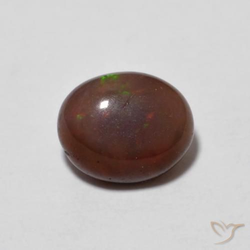 0.65ct Natural Multicolor Ópalo de chocolate, Ovalada, Translúcido