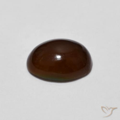 Ópalo de chocolate Multicolor natural de 0.89 ct, Ovalada, Opaco