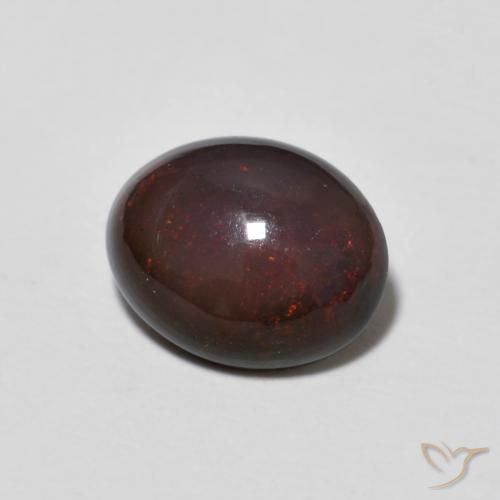 Ópalo de chocolate Multicolor natural de 1.01 ct, Ovalada, Translúcido