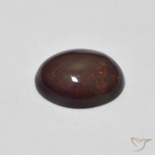 Ópalo de chocolate Multicolor natural de 1.01 ct, Ovalada, Translúcido