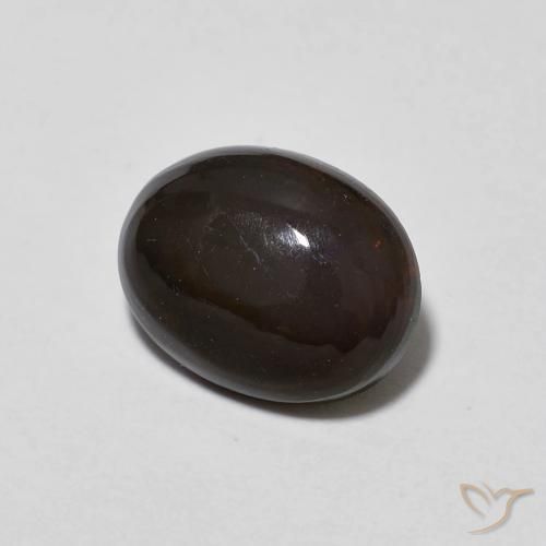 Ópalo de chocolate Multicolor natural de 1.20 ct, Ovalada, Transparente