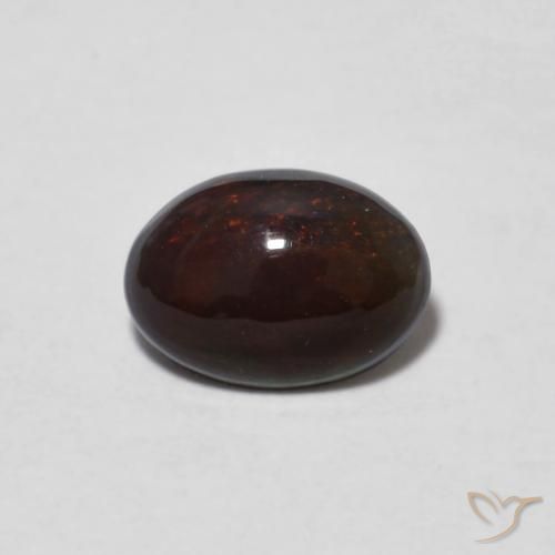 0.42ct Natural Multicolor Ópalo de chocolate, Ovalada, Translúcido