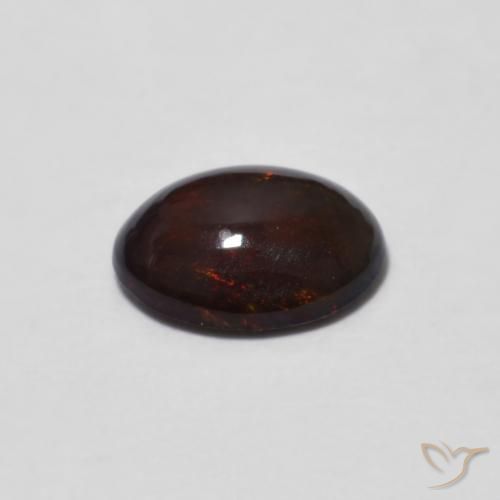 Ópalo de chocolate Multicolor natural de 0.42 ct, Ovalada, Translúcido