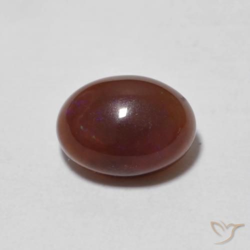 0.81ct Natural Multicolor Ópalo de chocolate, Ovalada, Translúcido
