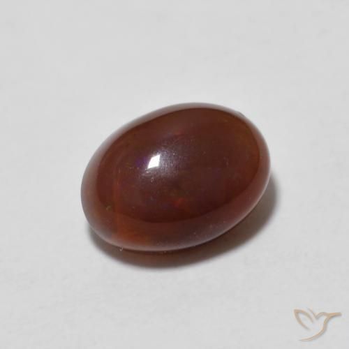 Ópalo de chocolate Multicolor natural de 0.81 ct, Ovalada, Translúcido
