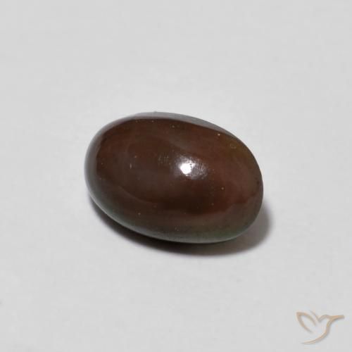 Ópalo de chocolate Multicolor natural de 0.50 ct, Ovalada, Translúcido
