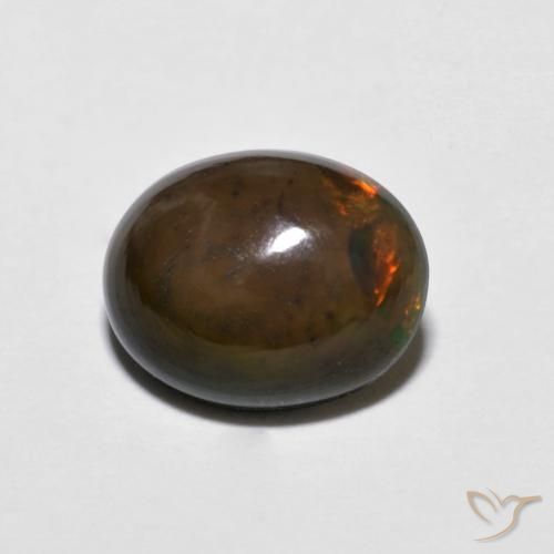 1.15ct Natural Multicolor Ópalo de chocolate, Ovalada, Opaco