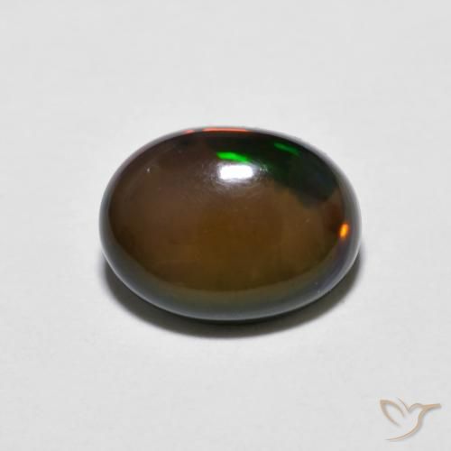 0.84ct Natural Multicolor Ópalo de chocolate, Ovalada, Opaco