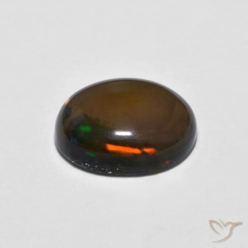 Ópalo de chocolate Multicolor natural de 0.84 ct, Ovalada, Opaco