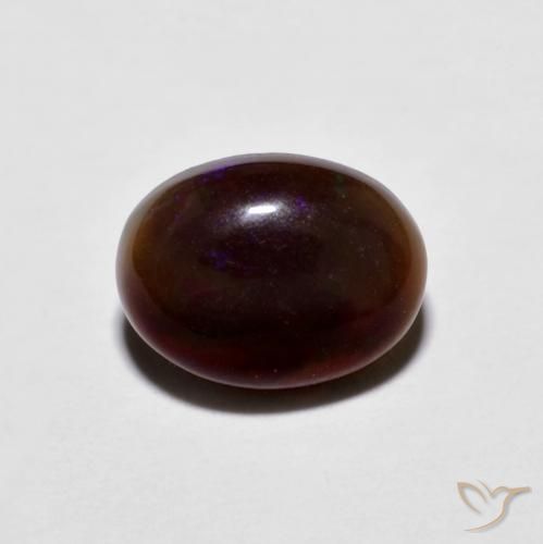 0.76ct Natural Multicolor Ópalo de chocolate, Ovalada, Opaco