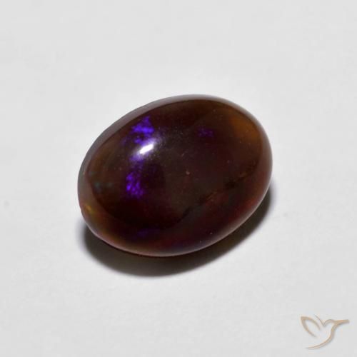 Ópalo de chocolate Multicolor natural de 0.76 ct, Ovalada, Opaco
