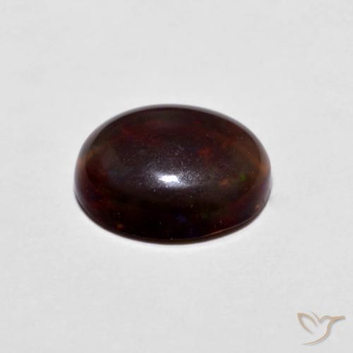 Ópalo de chocolate Multicolor natural de 0.76 ct, Ovalada, Opaco