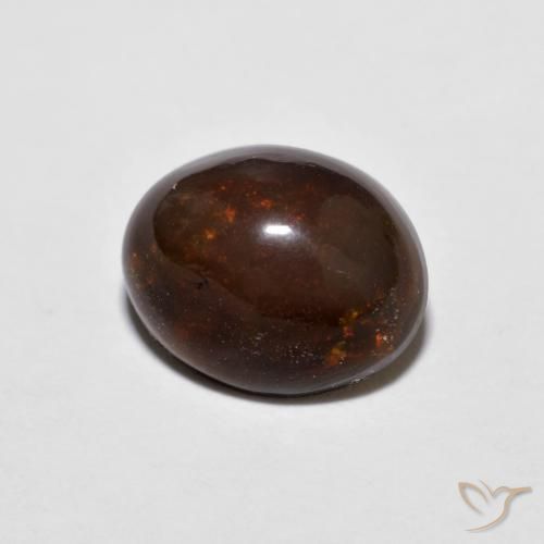 Ópalo de chocolate Multicolor natural de 1.18 ct, Ovalada, Opaco