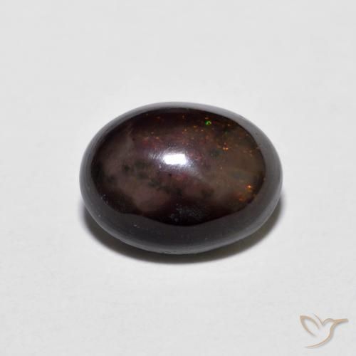 0.74ct Natural Multicolor Ópalo de chocolate, Ovalada, Opaco