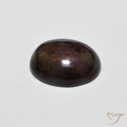 Ópalo de chocolate Multicolor natural de 0.74 ct, Ovalada, Opaco