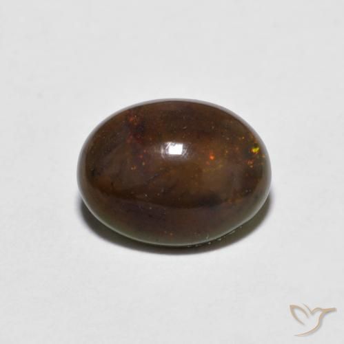 0.71ct Natural Multicolor Ópalo de chocolate, Ovalada, Opaco