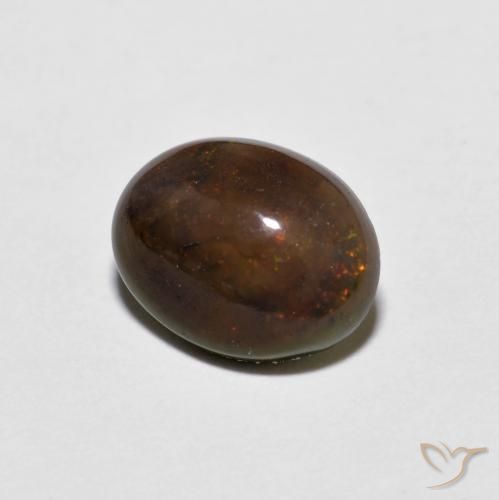 Ópalo de chocolate Multicolor natural de 0.71 ct, Ovalada, Opaco