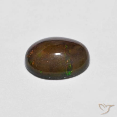 Ópalo de chocolate Multicolor natural de 0.71 ct, Ovalada, Opaco
