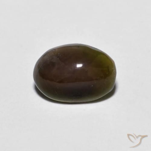 0.38ct Natural Multicolor Ópalo de chocolate, Ovalada, Opaco
