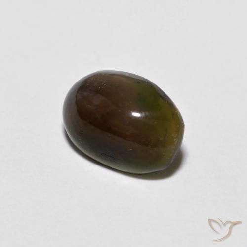 Ópalo de chocolate Multicolor natural de 0.38 ct, Ovalada, Opaco