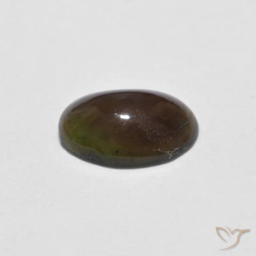 Ópalo de chocolate Multicolor natural de 0.38 ct, Ovalada, Opaco