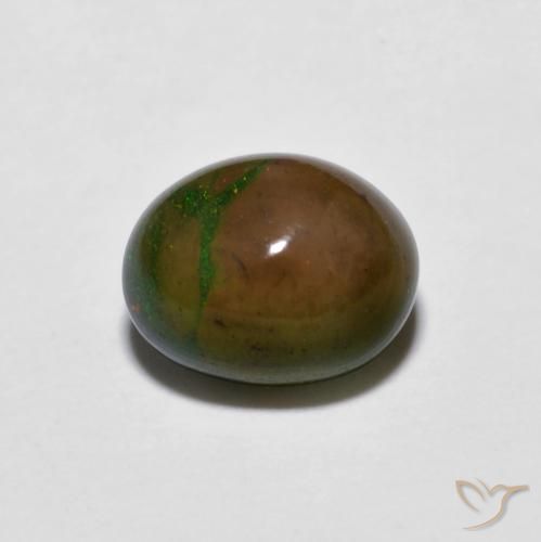 0.80ct Natural Multicolor Ópalo de chocolate, Ovalada, Opaco