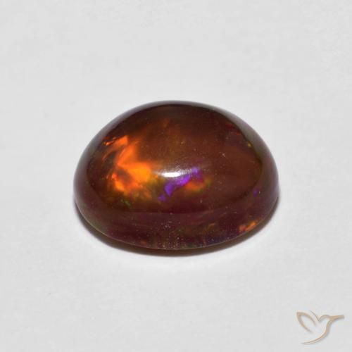 Ópalo de chocolate Multicolor natural de 1.21 ct, Ovalada, Opaco