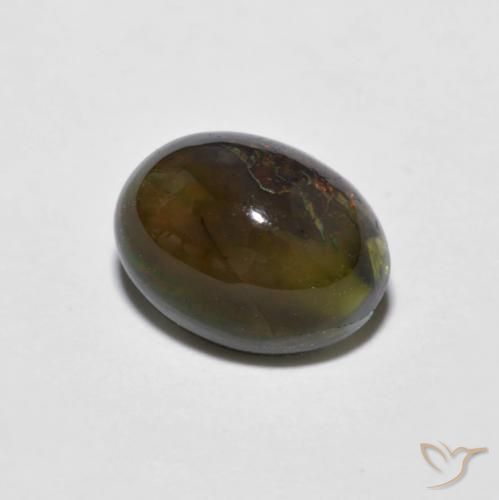 Ópalo de chocolate Multicolor natural de 0.92 ct, Ovalada, Opaco