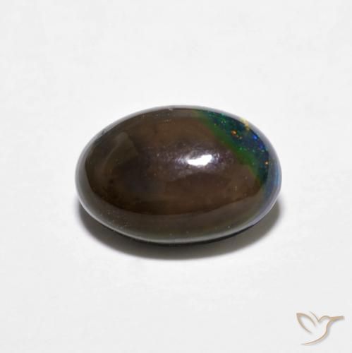 0.80ct Natural Multicolor Ópalo de chocolate, Ovalada, Opaco