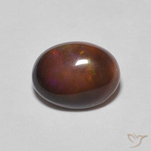 0.76ct Natural Marrón jengibre Ópalo de chocolate, Ovalada, Opaco