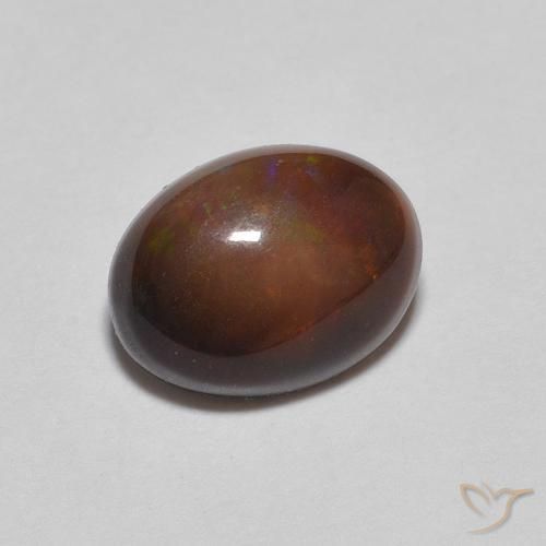 Ópalo de chocolate Marrón jengibre natural de 0.76 ct, Ovalada, Opaco