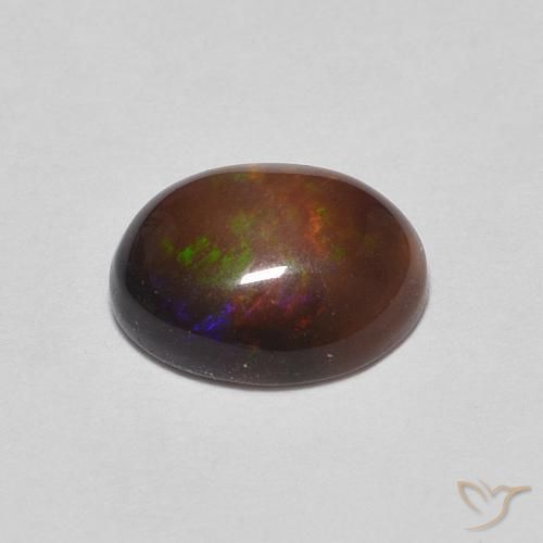Ópalo de chocolate Marrón jengibre natural de 0.76 ct, Ovalada, Opaco