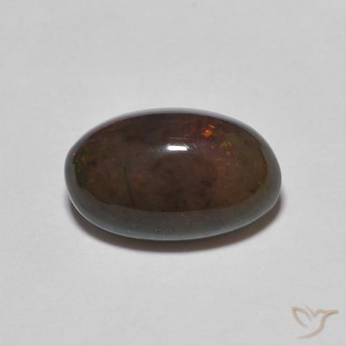 1.24ct Natural Marrón oscuro Ópalo de chocolate, Ovalada, Opaco