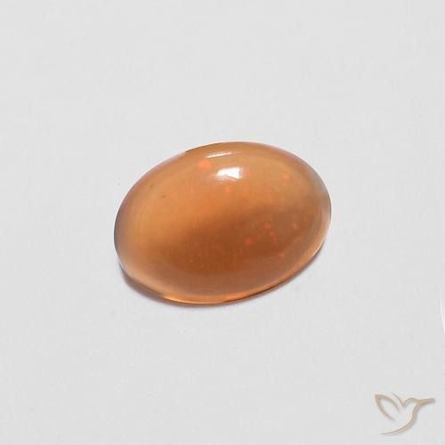Ópalo de chocolate Marrón caramelo natural de 0.34 ct, Ovalada, Transparente