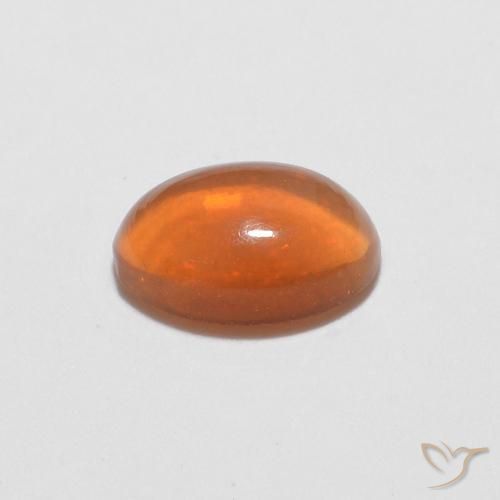 Ópalo de chocolate Marrón caramelo natural de 0.34 ct, Ovalada, Transparente