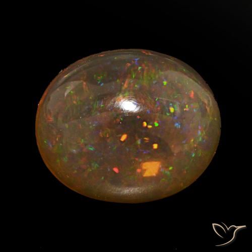 8.01ct Multicolor Ópalo de chocolate, Ovalada, Transparente
