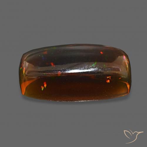Ópalo de chocolate Multicolor natural de 7.39 ct, Forma Cojín, Transparente