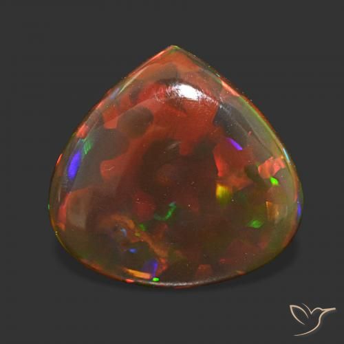 Ópalo de chocolate Multicolor natural de 4.43 ct, En forma de pera, Transparente