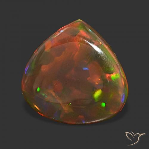 Ópalo de chocolate Multicolor natural de 4.43 ct, En forma de pera, Transparente