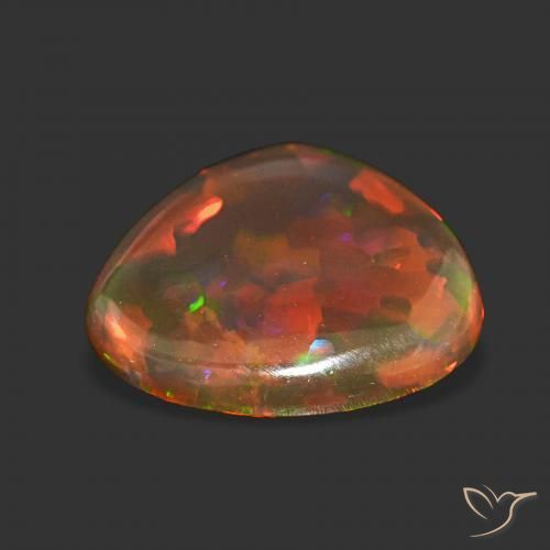 Ópalo de chocolate Multicolor natural de 4.43 ct, En forma de pera, Transparente