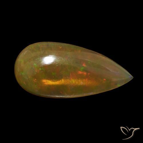 Ópalo de chocolate Multicolor natural de 8.56 ct, En forma de pera, Transparente