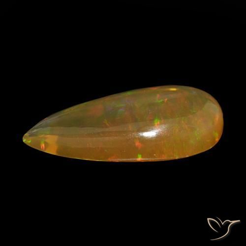Ópalo de chocolate Multicolor natural de 8.56 ct, En forma de pera, Transparente