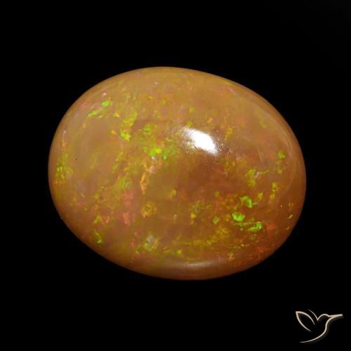 Ópalo de chocolate Multicolor natural de 12.74 ct, Ovalada, Opaco